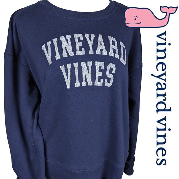 Logo Sweatshirt Navy Blue Crewneck 